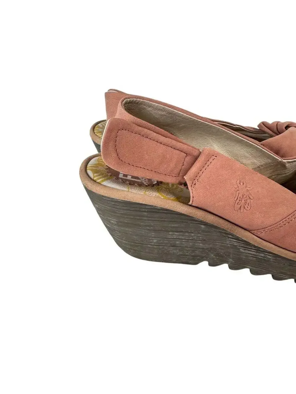 Fly London Yakin Slingback Wedge Sandals Leather Twist Front Platform EU 41